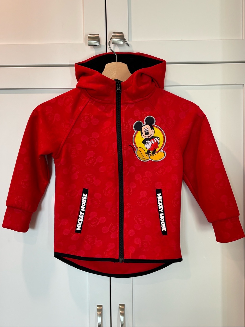 Disney Junior Mickey Mouse Boys Red Full-Zip Hoodie Jacket – Size 5
